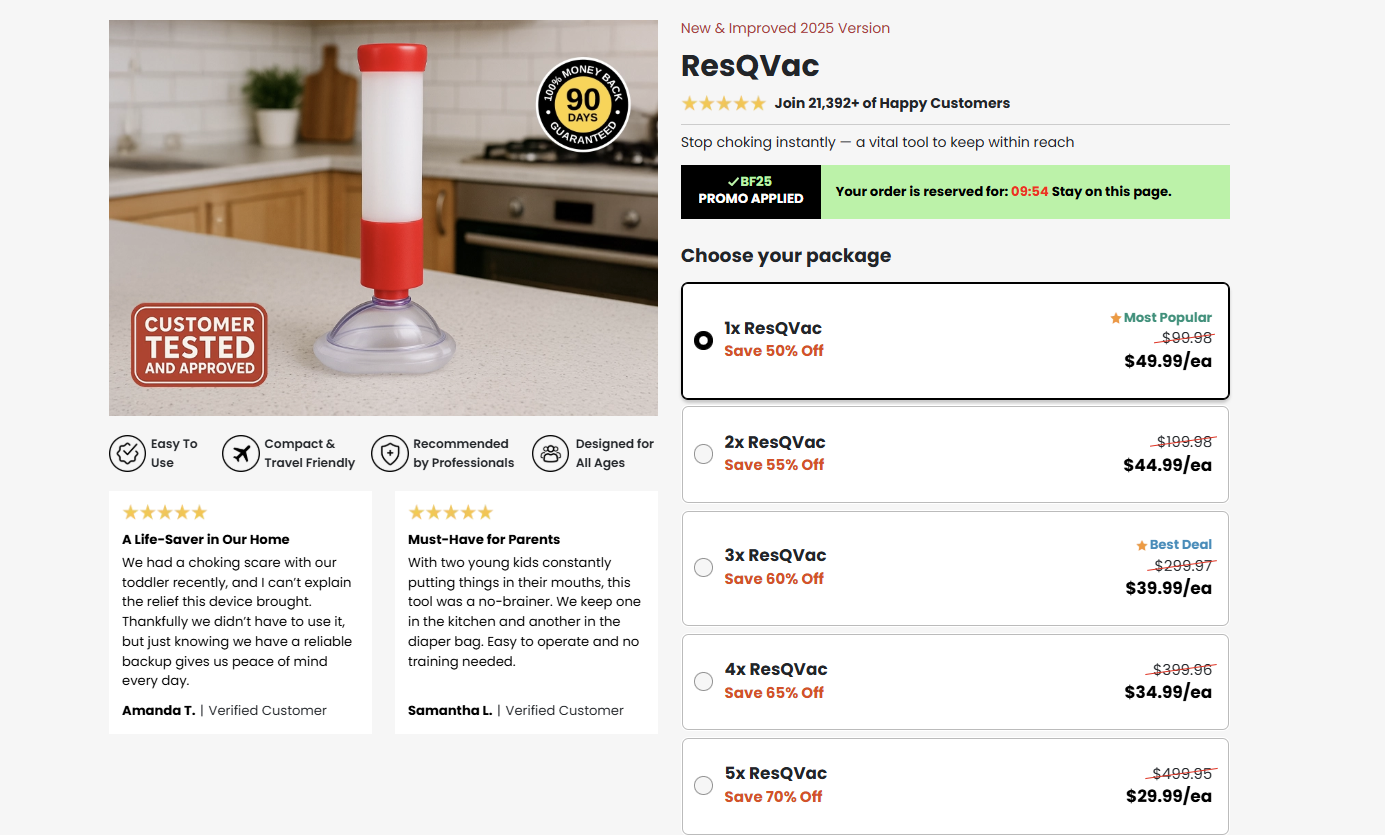 ResQVac Anti Choke Device United Kingdom