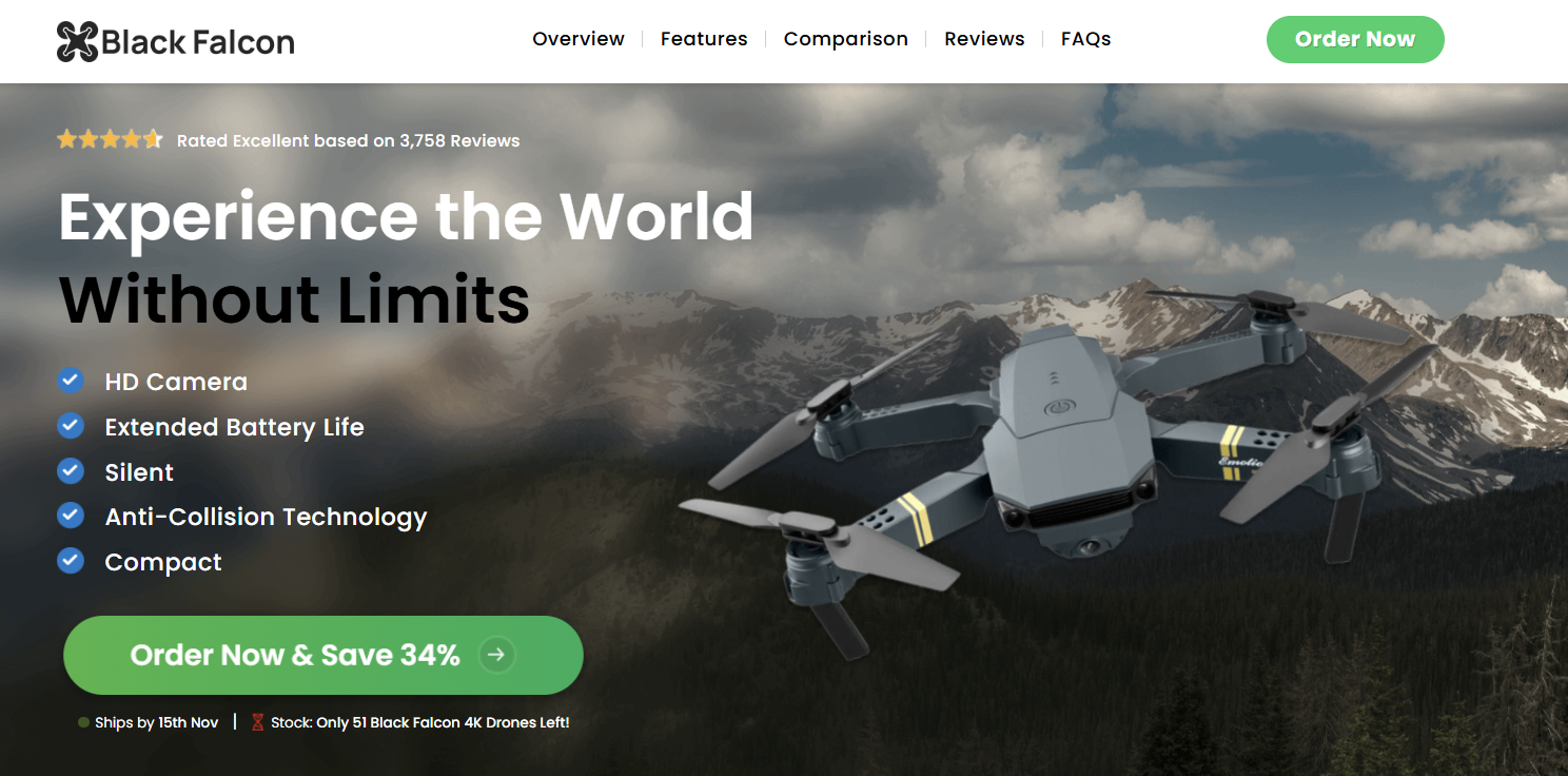 Black Falcon 4K Drone